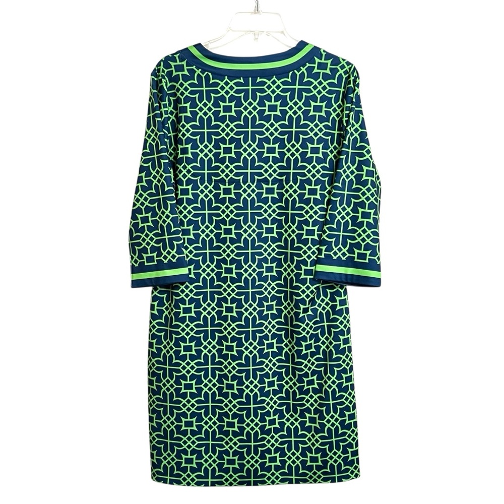 Gretchen Scott Designs Navy and Lime Geometric Mini Dress - Picture 3 of 6